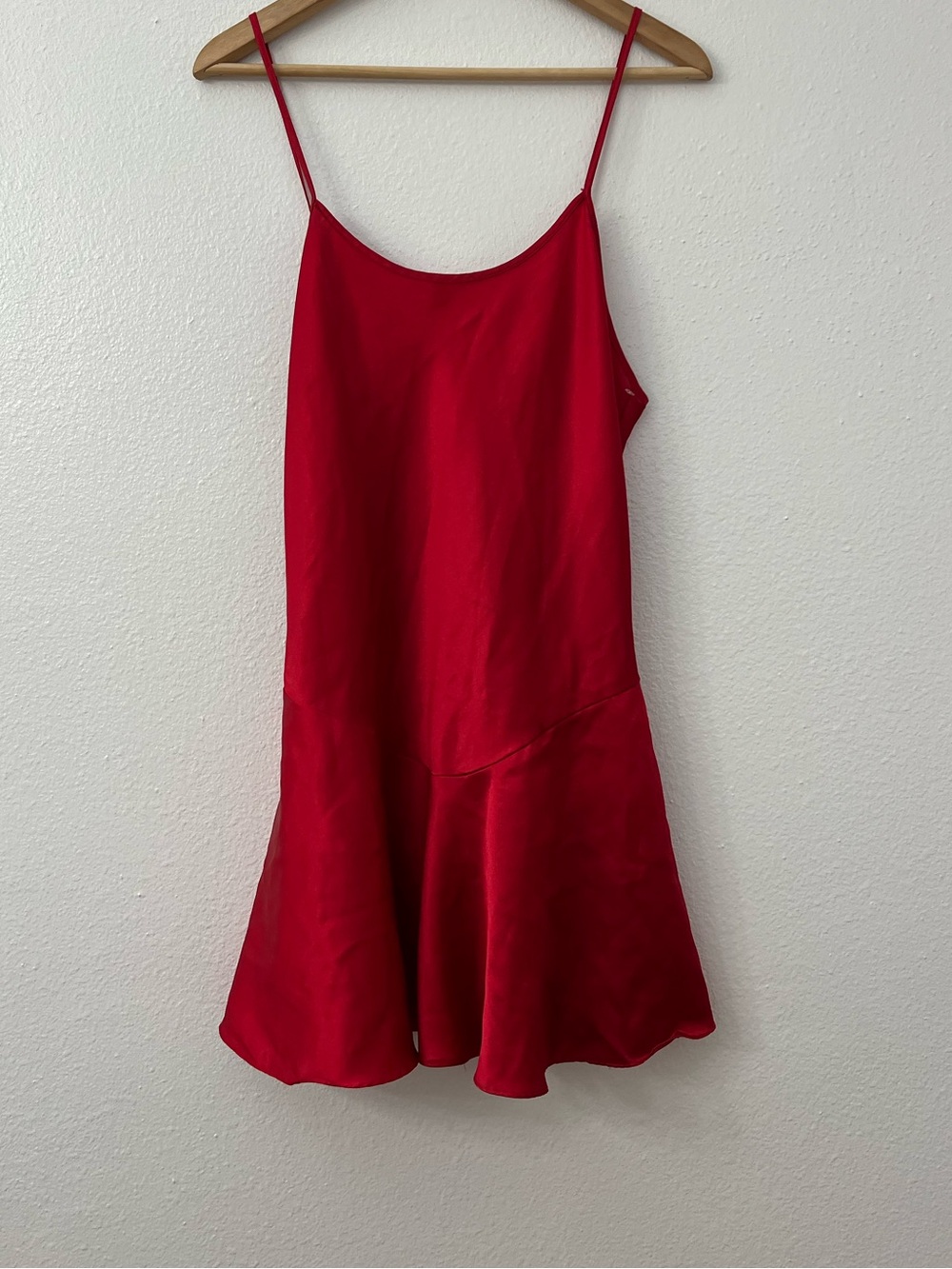 Vintage 90’s Victoria Secret Red Satin Slip Lingerie - Spaghetti Straps